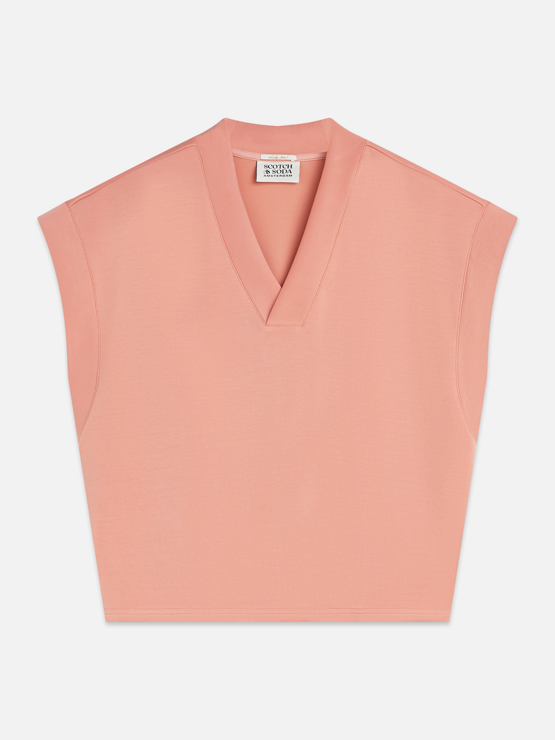 Tencel V-Neck Short-Sleeved Sweatshirt