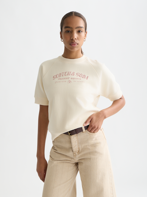 Sweat-shirt manches courtes imprimé