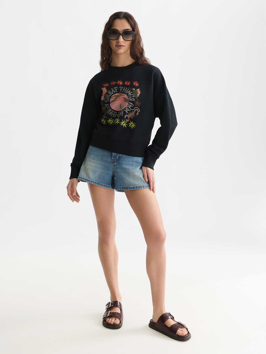 Sweatshirt mit Kunst-Motiv und lockerer Passform