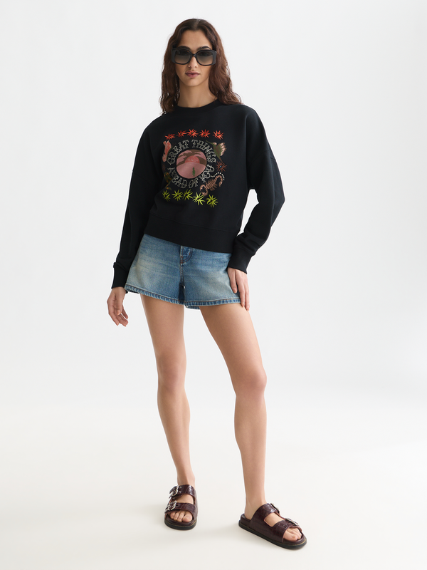 Sweatshirt mit Kunst-Motiv und lockerer Passform