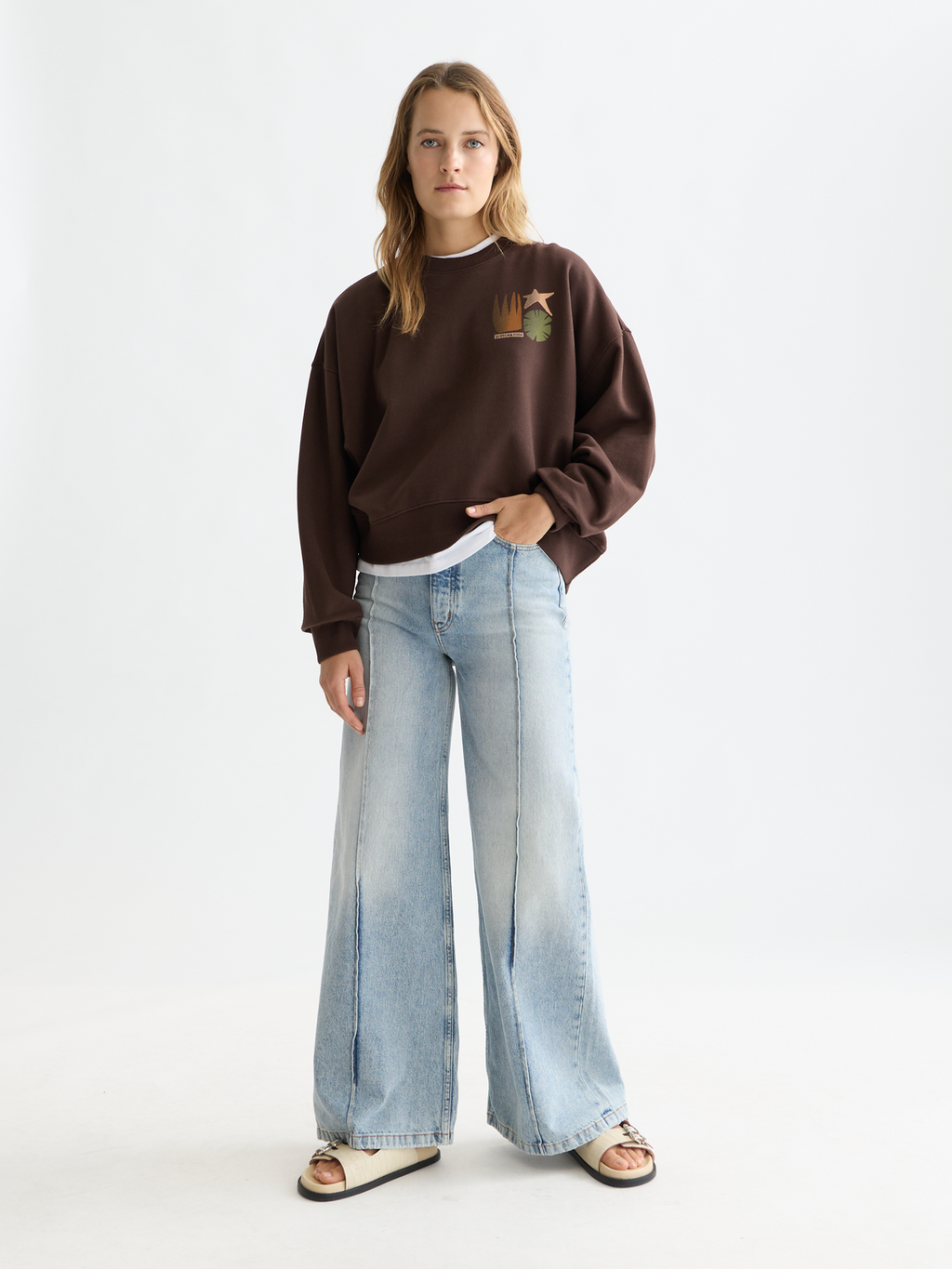 Front Back Artwork Oversized-Fit Sweatshirt