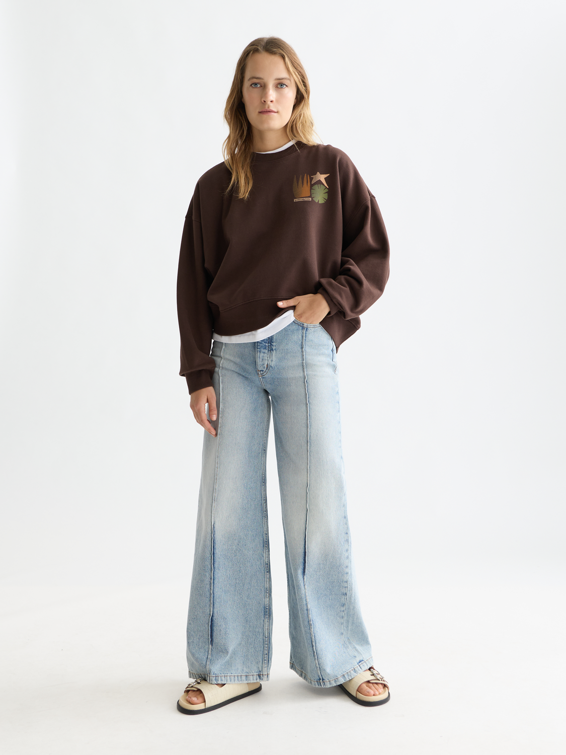 Front Back Artwork Oversized-Fit Sweatshirt