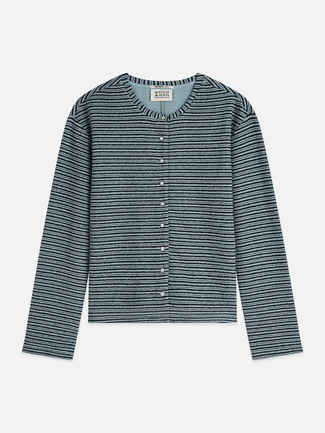 Stripe Button Down Sweatshirt