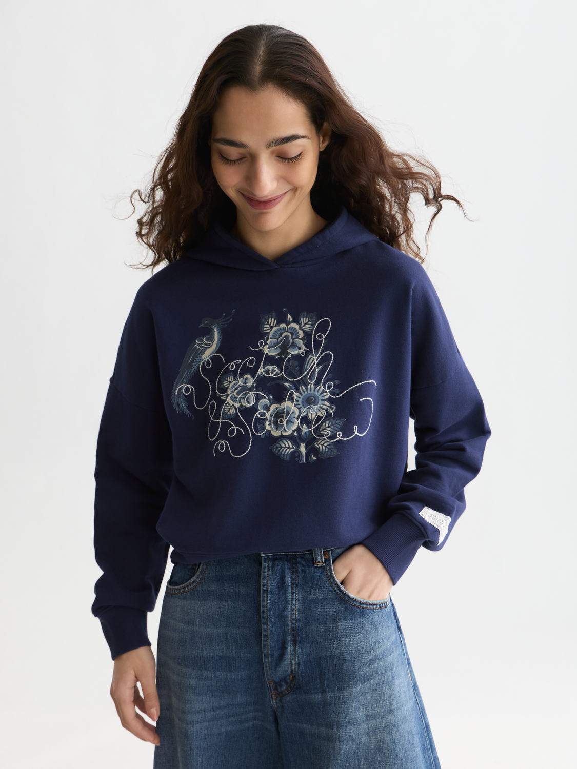 Scotch & Soda x Royal Delft Embroidered Relaxed Hoodie
