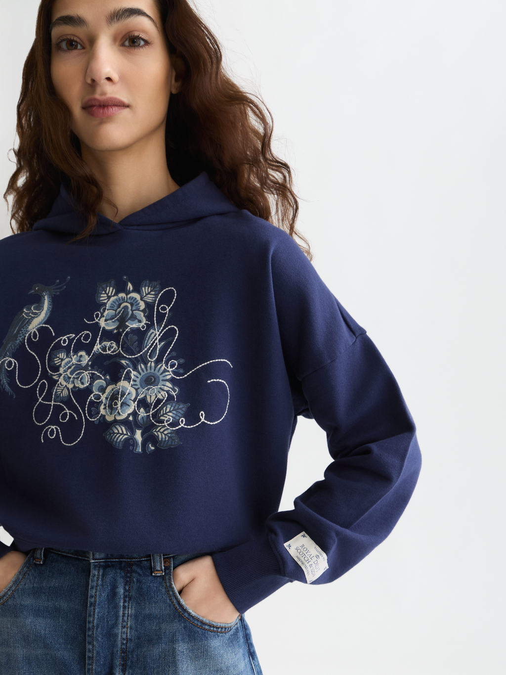 Scotch & Soda x Royal Delft Embroidered Relaxed Hoodie