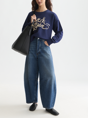 Ribon Embroidery Loose-Fit Sweatshirt