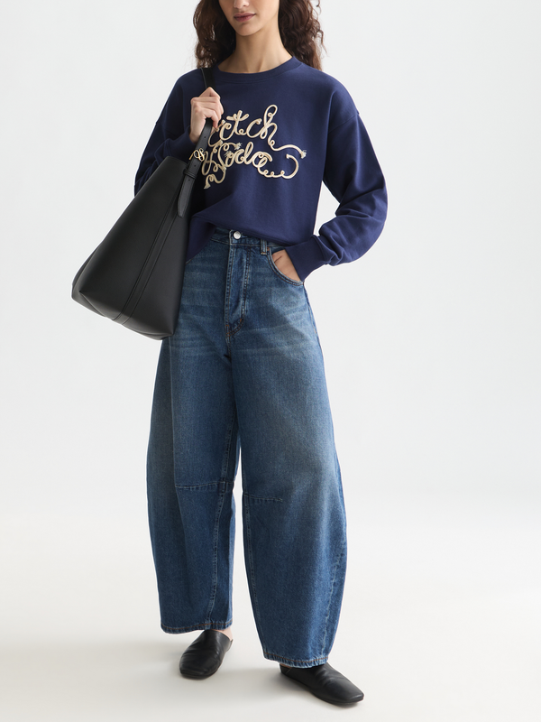 Ribon Embroidery Loose-Fit Sweatshirt