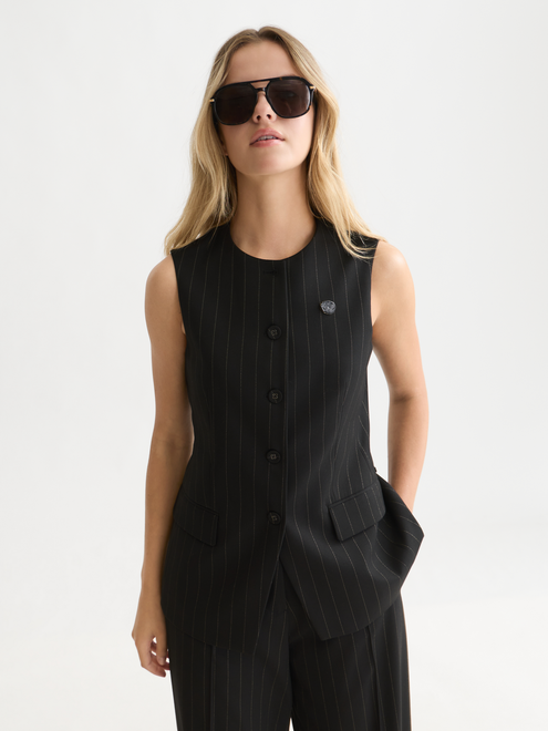 Pinstripe Tailored Gilet