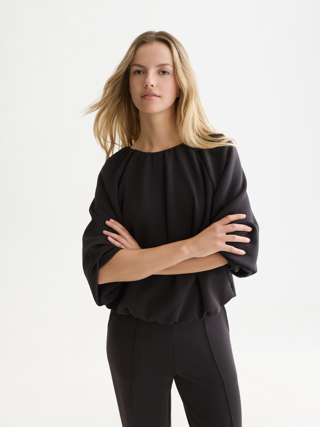 Gathered Tencel Sweatshirt