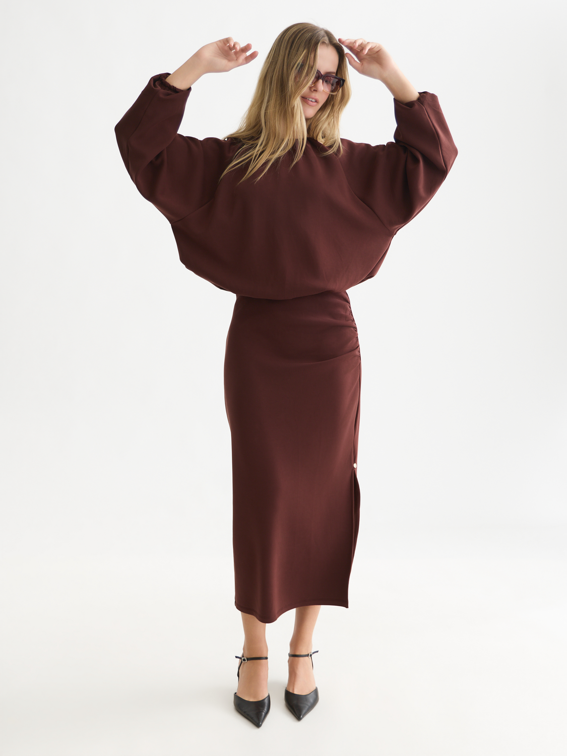 Gathered Tencel Sweatshirt