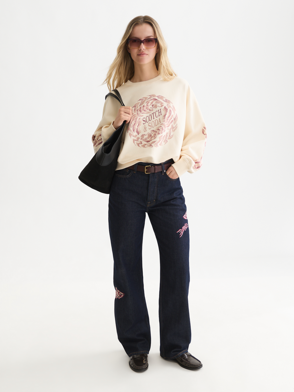 Sweat-shirt coupe oversize avec illustration sur le devant