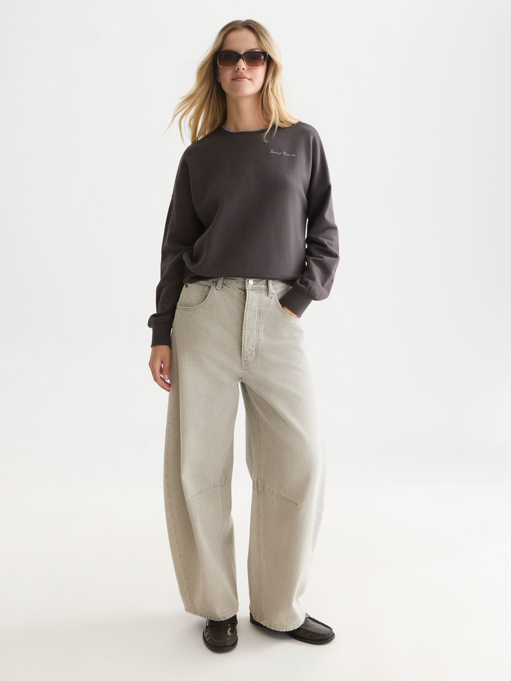 Chest Embroidery Relaxed Sweatshirt