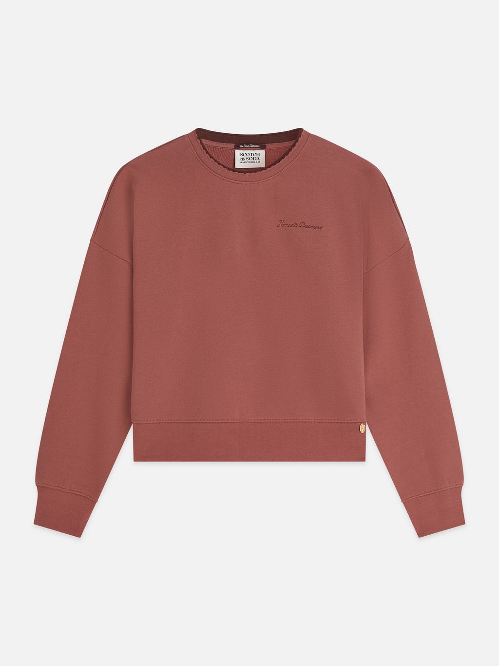 Sweat-shirt coupe décontractée avec broderie sur la poitrine