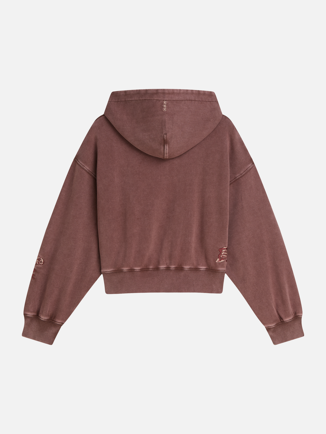 Sweat à capuche coupe décontractée brodé et délavé