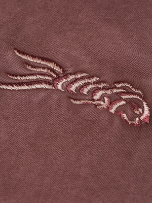 Washed Embroidered Relaxed-Fit Hoodie
