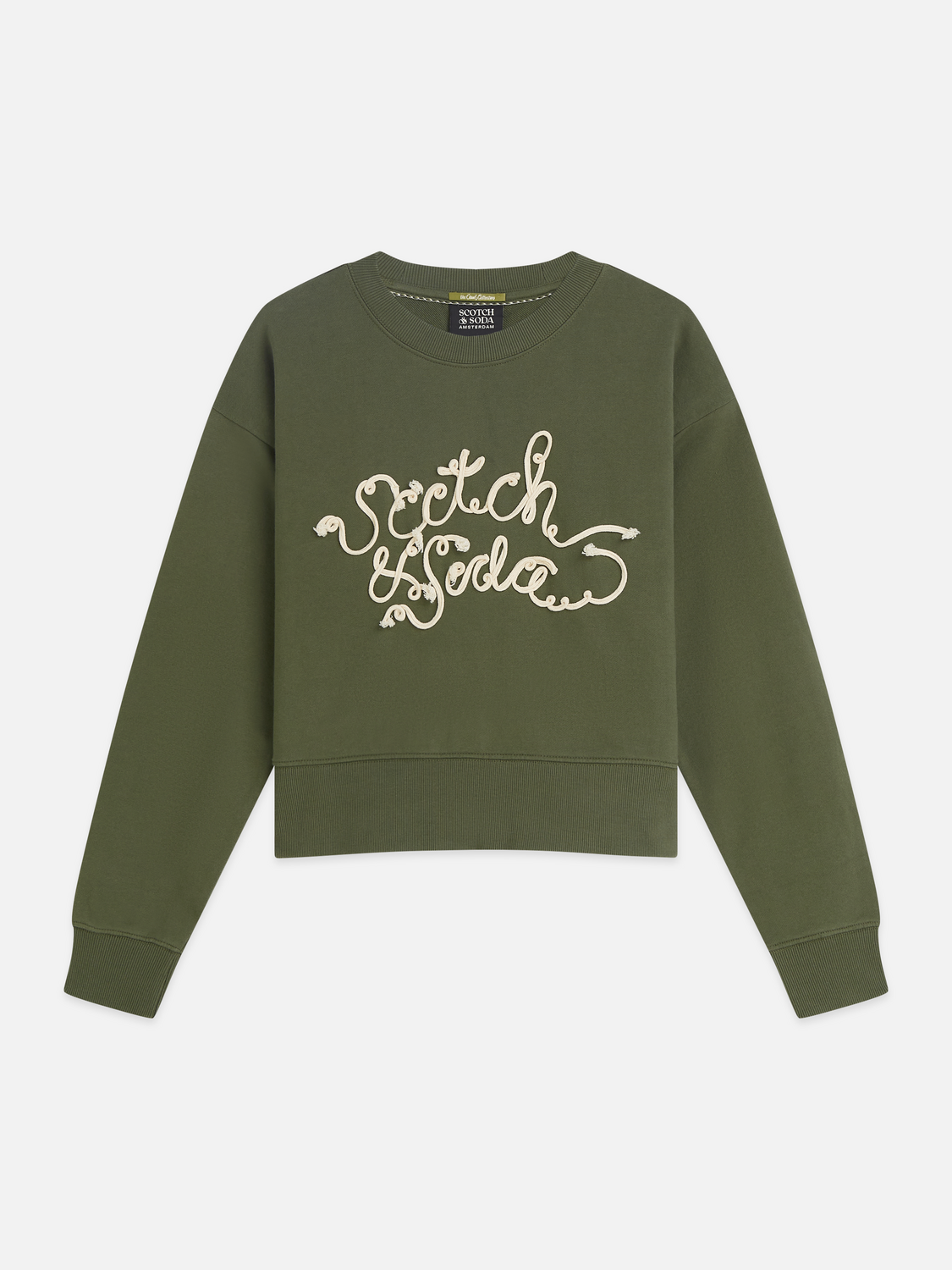 Sweat-shirt ample brodé de rubans
