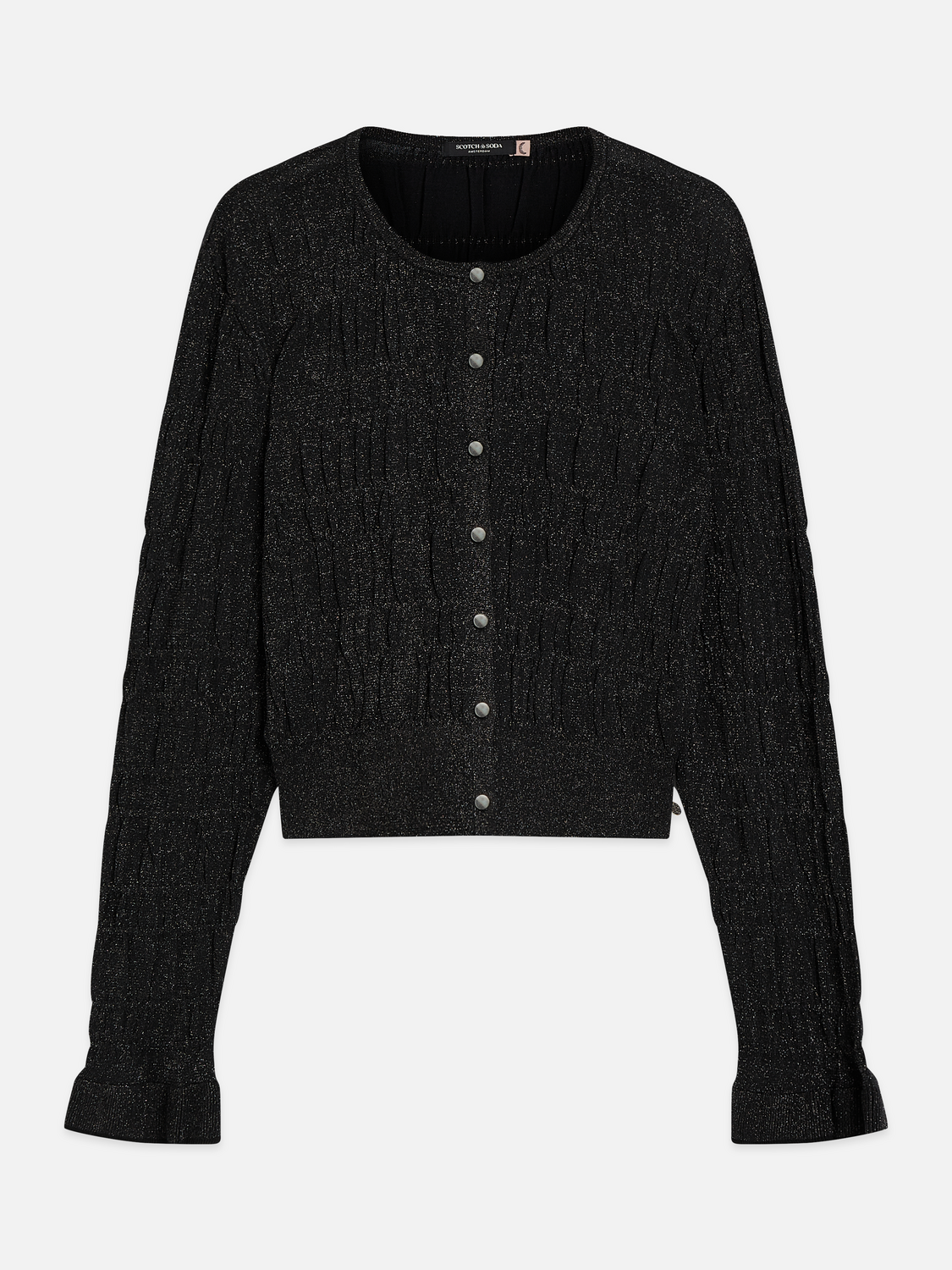 Viscose-Blend Smock Stitch Cardigan