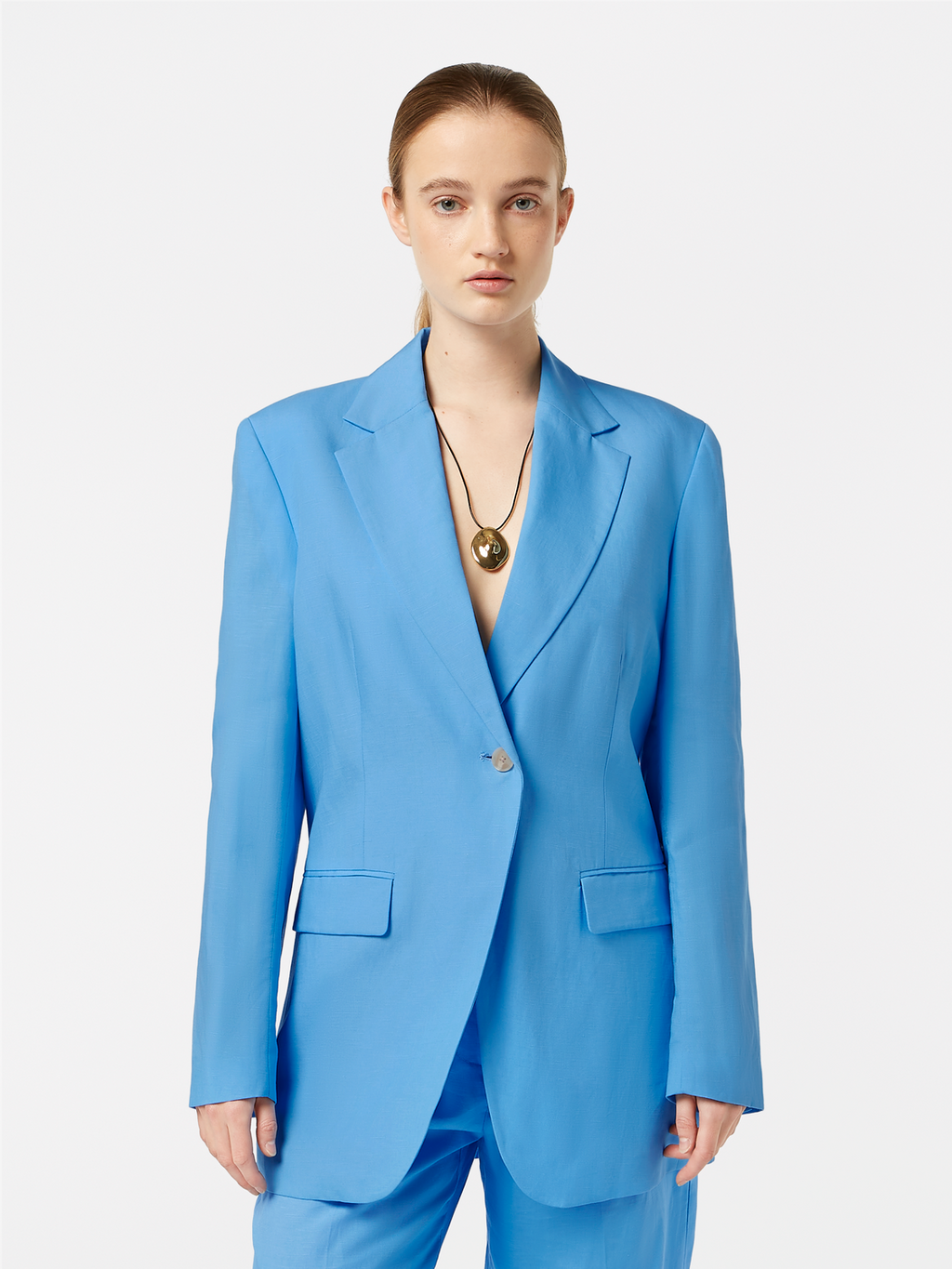 Boyfriend Fit Linen Blend Blazer