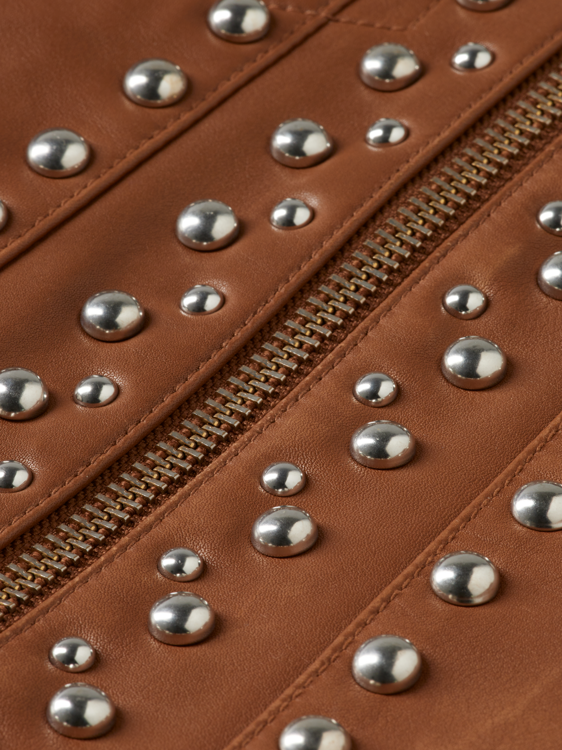 Studded Leather Trucker Jacket
