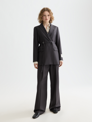 Essentials —  Db Tropical Wool Boyfriend Blazer With Belt