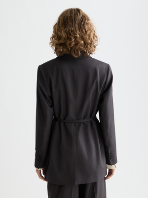 Essentials —  Db Tropical Wool Boyfriend Blazer With Belt