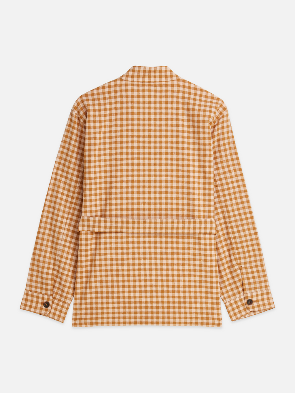 Linen Blend Gingham Belted Blazer