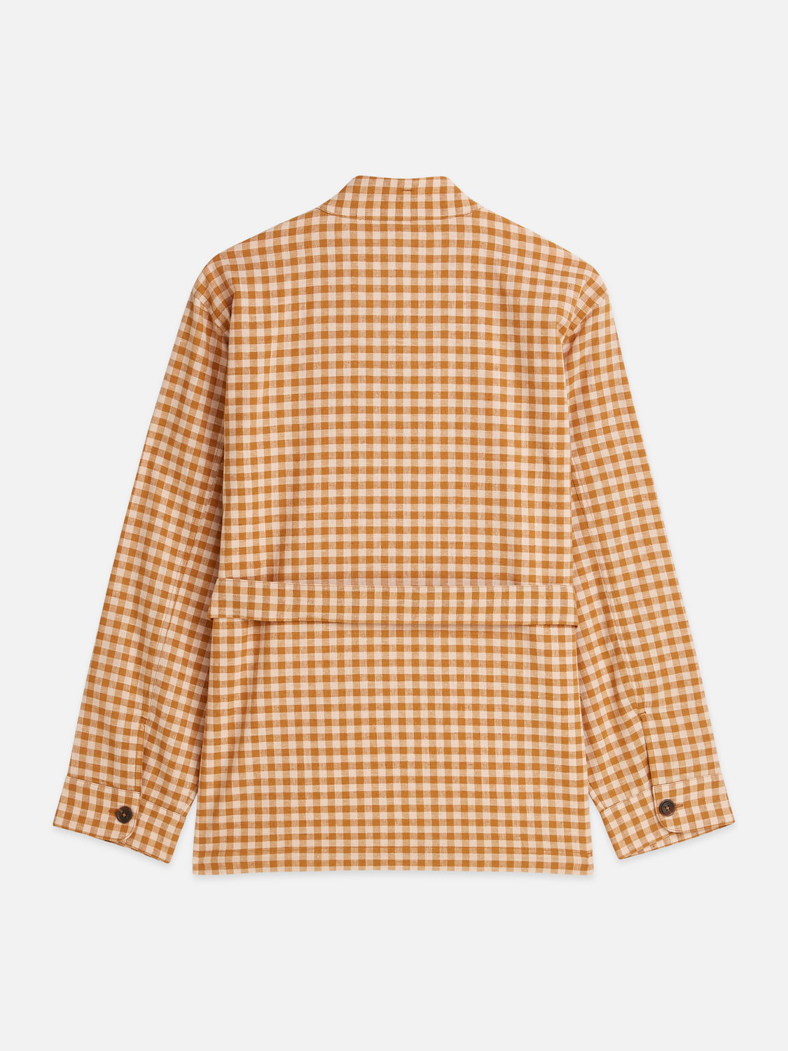 Linen Blend Gingham Belted Blazer