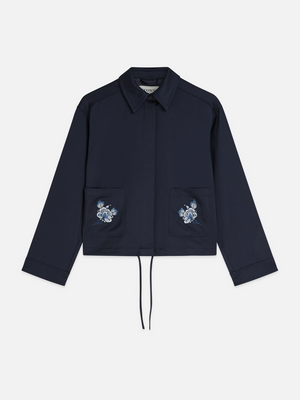 Scotch & Soda x Royal Delft bestickte Satinjacke