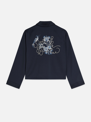 Scotch & Soda x Royal Delft bestickte Satinjacke