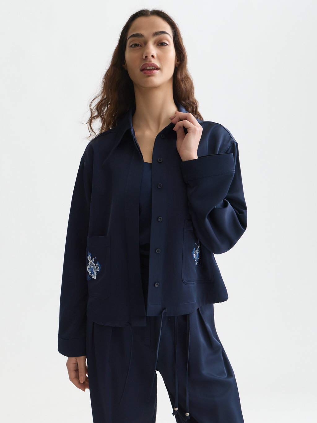 Scotch & Soda x Royal Delft Embroidered Satin Jacket