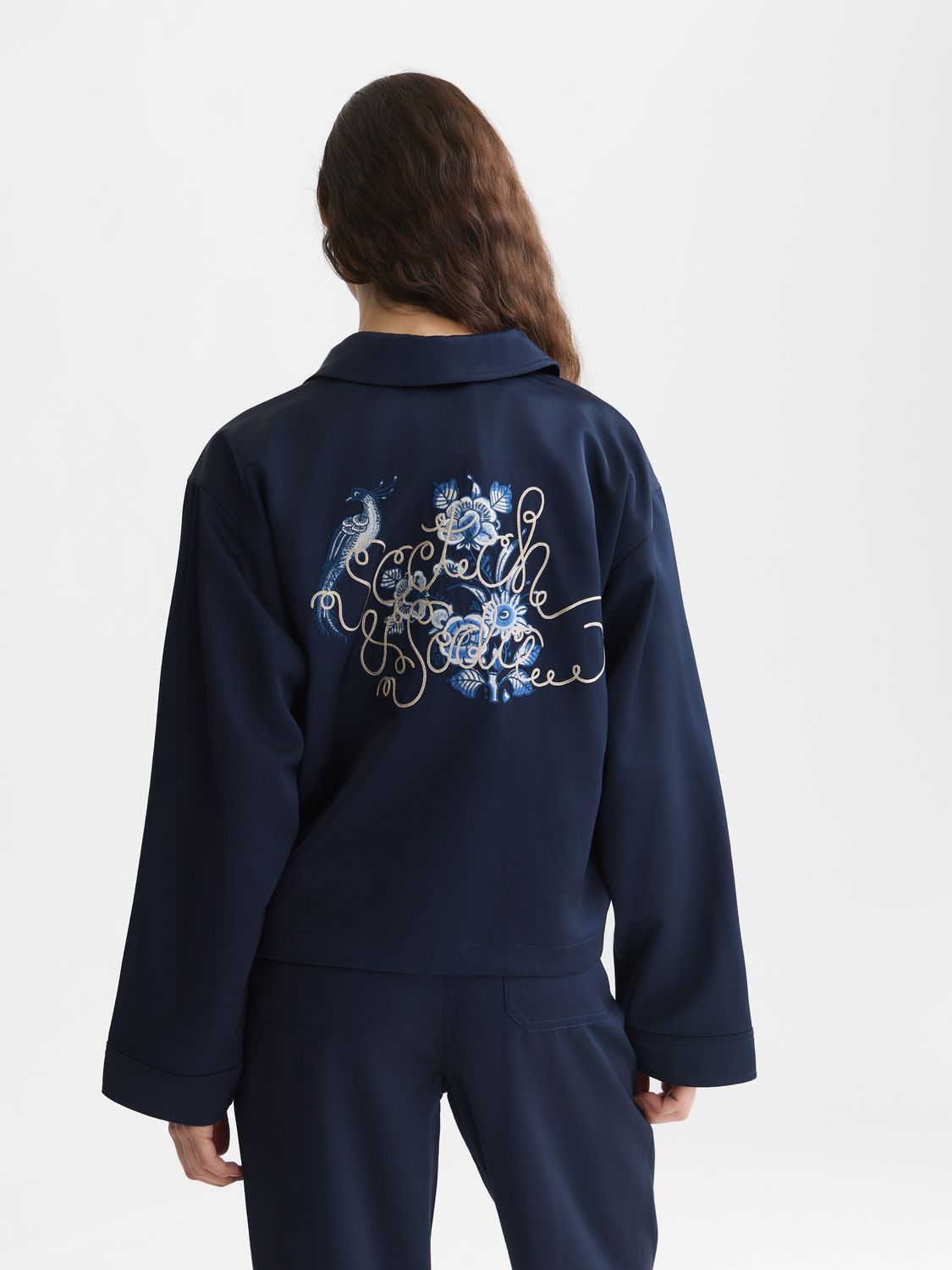 Scotch & Soda x Royal Delft Embroidered Satin Jacket