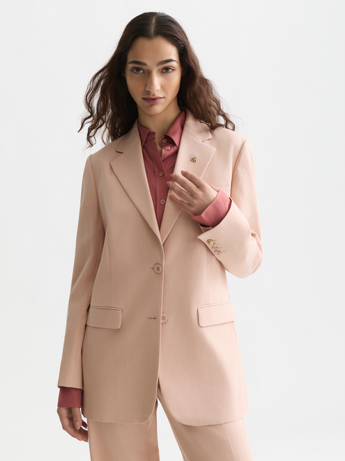 Gabardine Relaxed Einreihiger Blazer