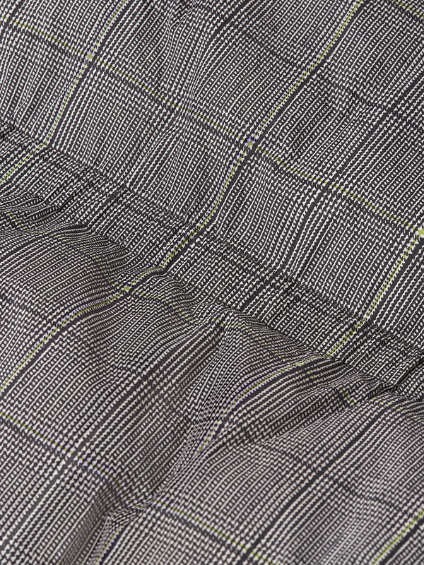Printed Check Short Puffer