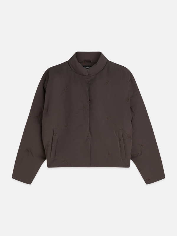 Embroidered Short Puffer Jacket
