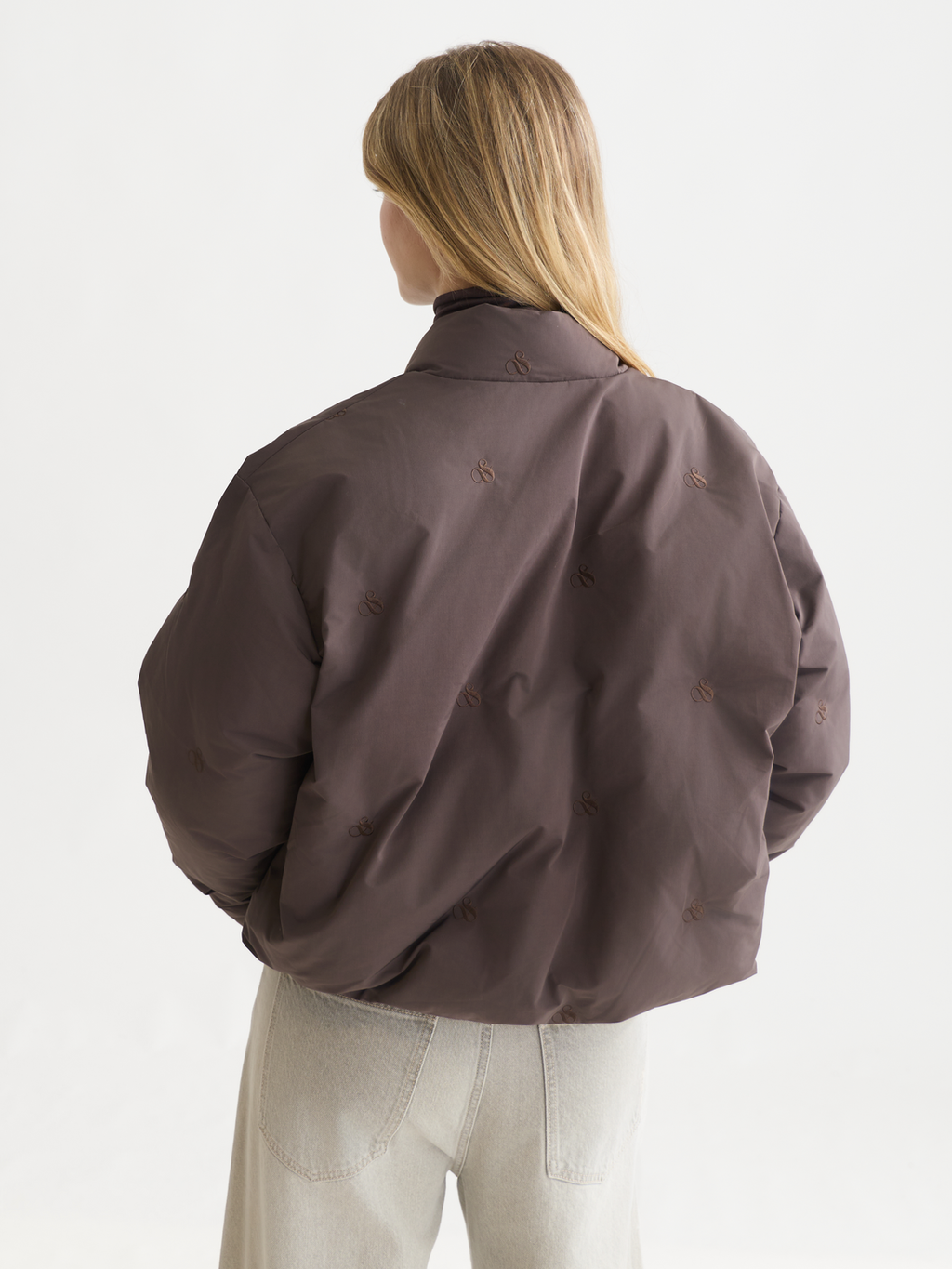 Embroidered Short Puffer Jacket