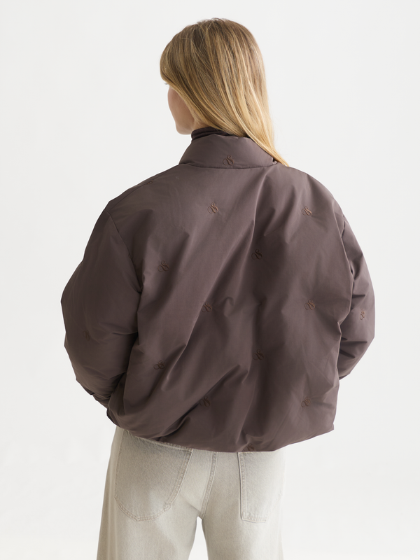 Embroidered Short Puffer Jacket