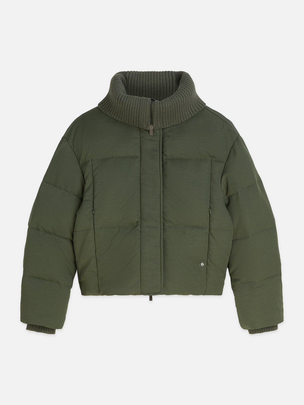 Rib Collar Short Puffer