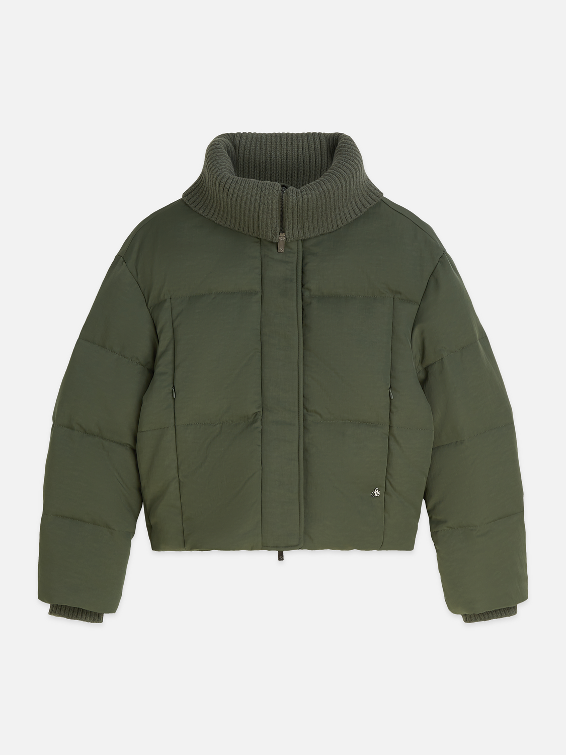 Rib Collar Short Puffer