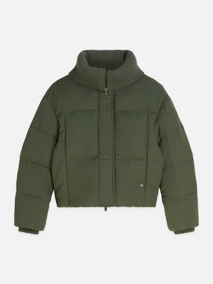 Rib Collar Short Puffer