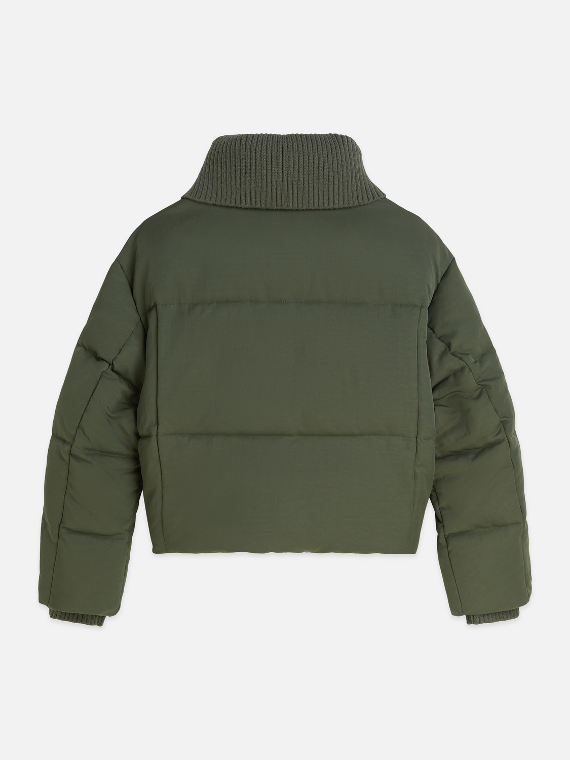 Rib Collar Short Puffer