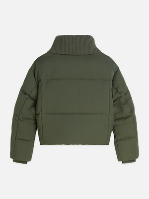 Rib Collar Short Puffer