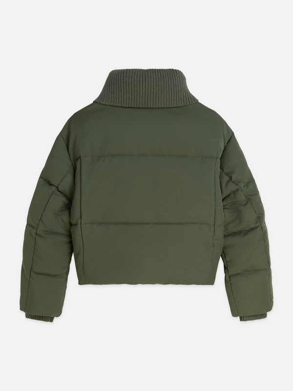 Rib Collar Short Puffer