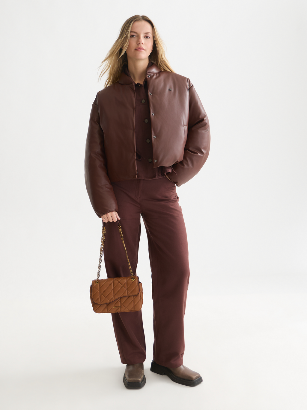 Faux Leather Short Jacket