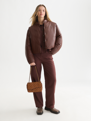 Faux Leather Short Jacket