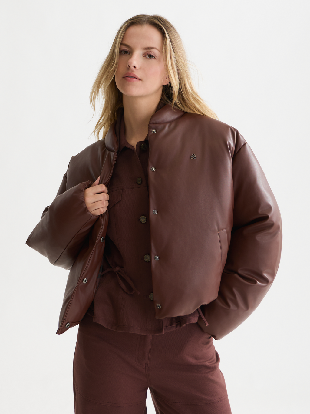 Faux Leather Short Jacket