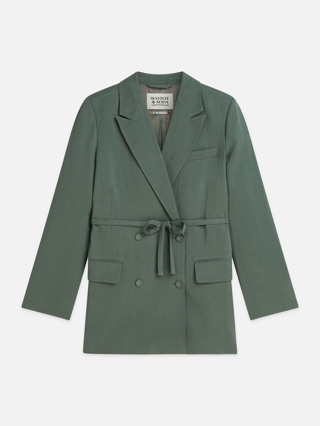 Lyocell Blend Double Breasted Blazer