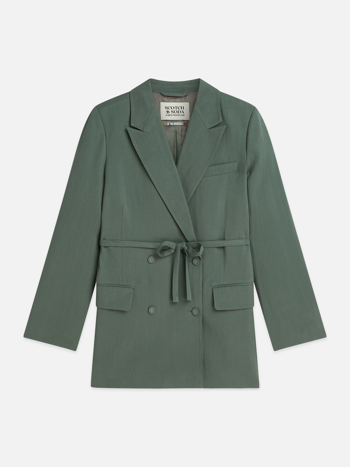 Lyocell Blend Double Breasted Blazer
