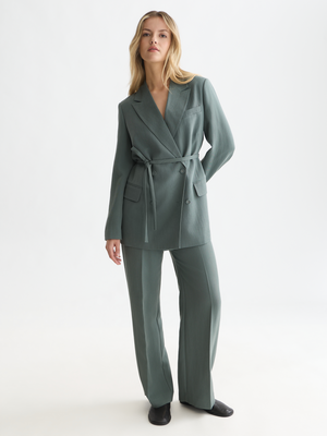 Lyocell Blend Double Breasted Blazer