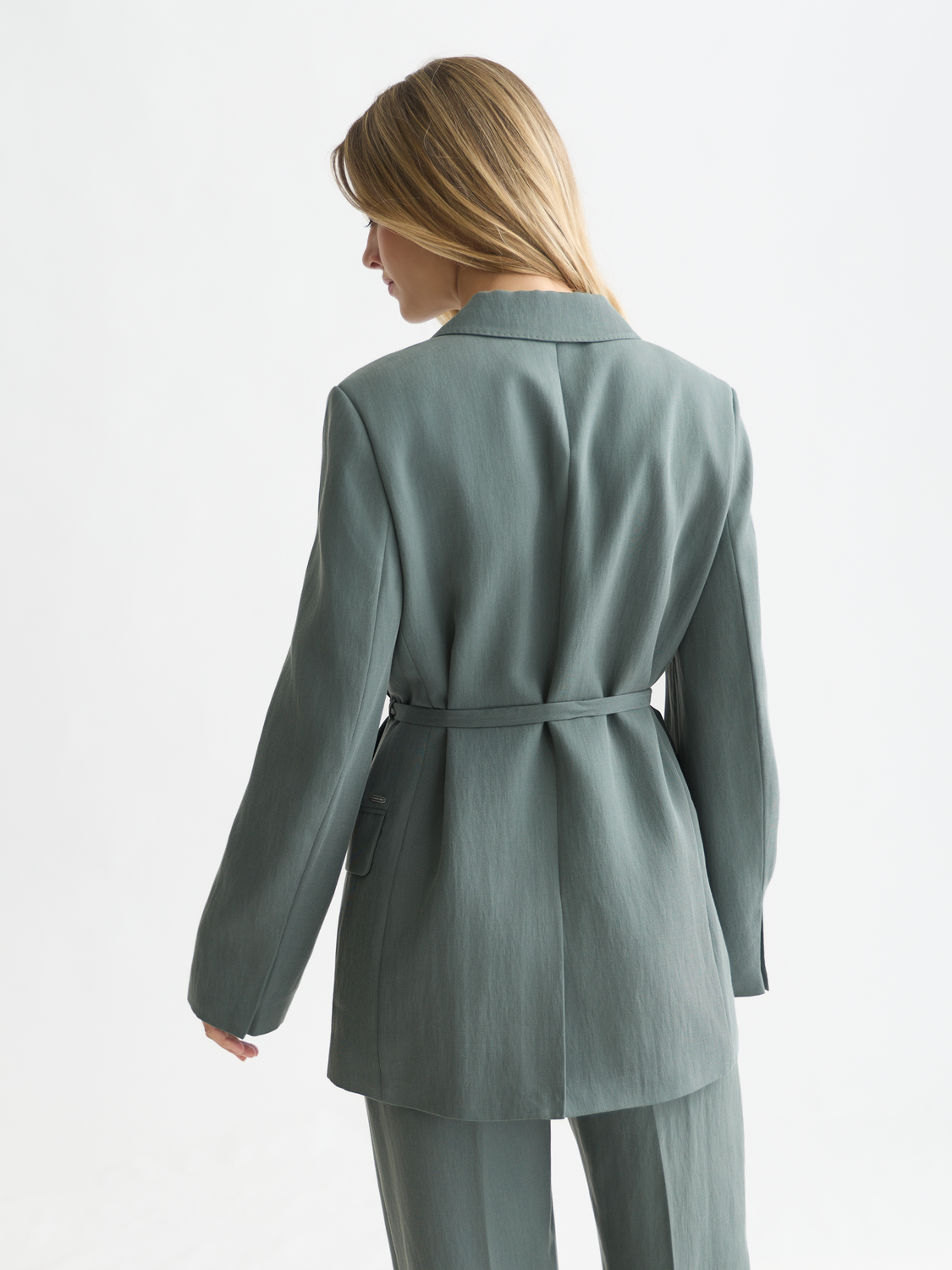 Lyocell Blend Double Breasted Blazer
