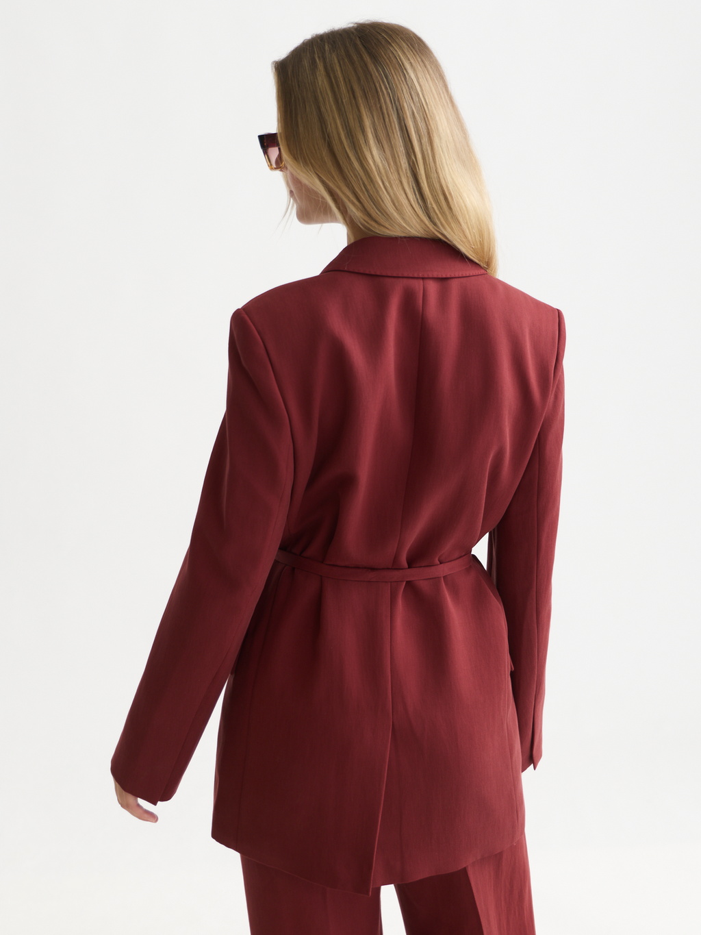 Lyocell Blend Double Breasted Blazer